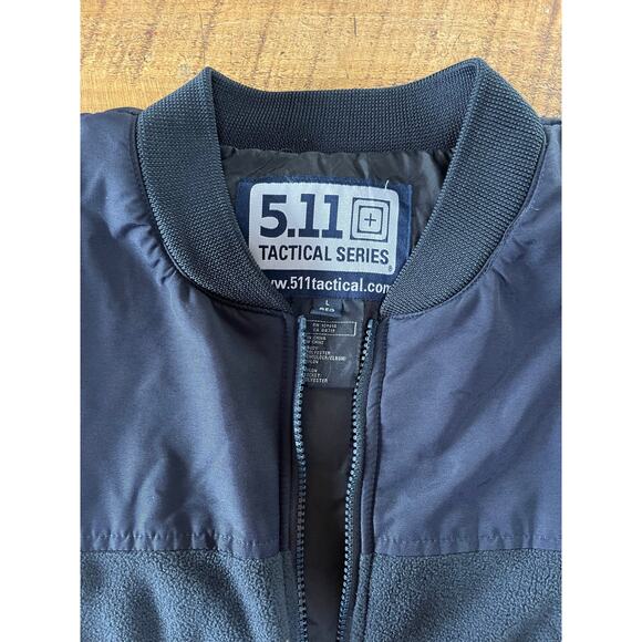 Mens Black 511 Tactical Series Fleece Nylon Full Zip Security Workwear‎ Jacket L - Picture 2 of 10